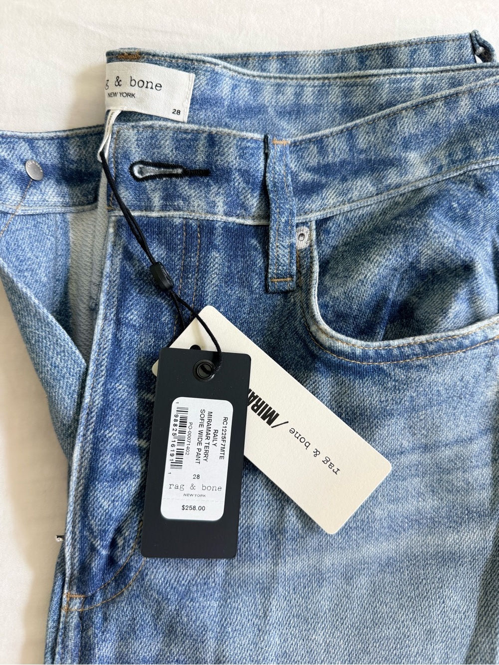 Rag and Bone Miramar Terry Sofie Wide Leg Pants Terry “sweatpants/terry jeans - Picture 4 of 6